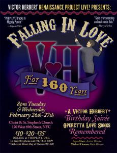 Victor Herbert Renaissance Project LIVE! in NYC Presents Falling in Love For 160 Years, Herbert’s Most Romantic Songs